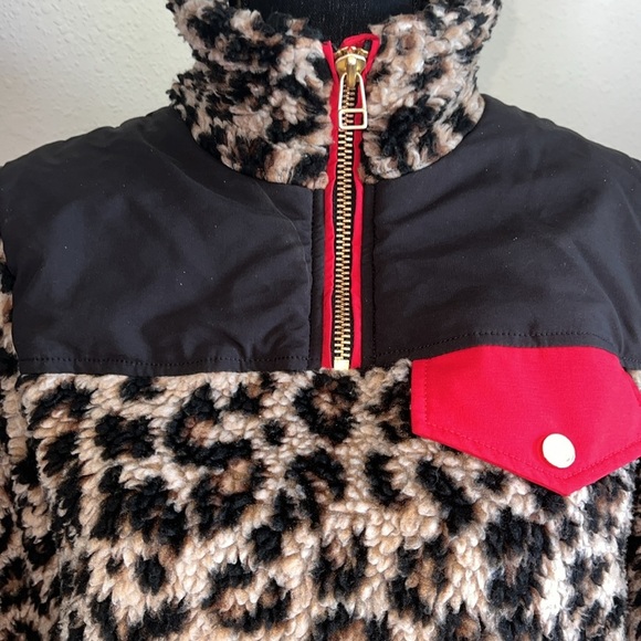 VERONICA BEARD Jeans Women’s Kylan Animal Print Sherpa Pullover Leopard Medium - Picture 8 of 16